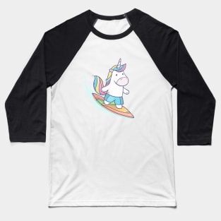 Unicorn Surfer Baseball T-Shirt